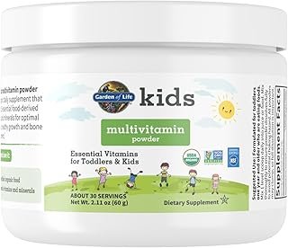 Garden of Life Kids Multivitamin Powder, Daily Vitamins and Minerals for Toddlers & Kids - Organic Toddler Multi Powder with 15 Vitamin C, D3, Zinc for Healthy Growth - Gluten Free - 30 Day Supply