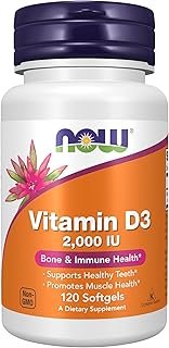 NOW Foods Supplements, Vitamin D-3 2,000 IU, High Potency, Structural Support*, 120 Softgels