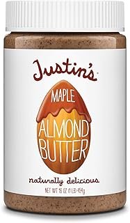 Justin's Maple Almond Butter, No Stir, Gluten-free, Non-GMO, Responsibly Sourced, 16oz Jar