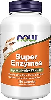 NOW Foods Supplements, Super Enzymes, Formulated with Bromelain, Ox Bile, Pancreatin and Papain,180 Capsules