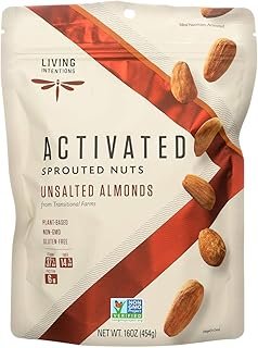 Living Intentions Unsalted Sprouted Almonds, 16 Ounce - 4 per case.4