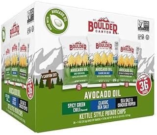 Boul'der Can'yon Avocado Oil Kettle Style Potato Chips, Variety Pack, 1 oz, 36 ct
