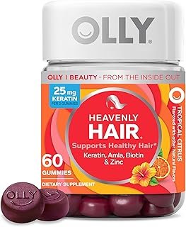 OLLY Heavenly Hair Gummy, Supports Healthy Hair, Keratin, Biotin, AMLA, Chewable Supplement, 30 Day Supply - 60 Count