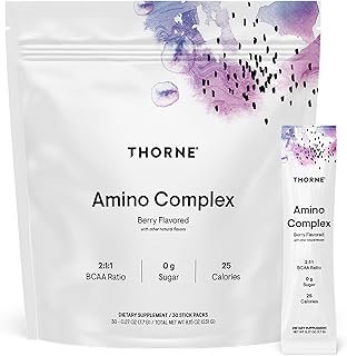 THORNE Amino Complex - Clinically-Validated EAA and BCAA Powder for Pre or Post-Workout - Promotes Lean Muscle Mass & Energy Production* - NSF Certified for Sport - 30 Servings - 8.15 Oz - Berry