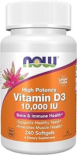 NOW Foods Supplements, Vitamin D-3 10,000 IU Softgels, Vitamin D, Joint Support, 240 Softgels