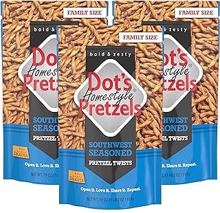 Dot's Homestyle Pretzels 18 Ounce Family Size South West Seasoned Pretzel Twists (3 Pack)