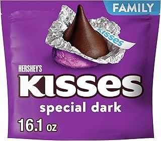 HERSHEY'S KISSES SPECIAL DARK Mildly Sweet Chocolate Candy Family Pack, 16.1 oz
