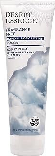 Desert Essence Fragrance Free Hand & Body Lotion - 8 Fl Ounce - Soothing - Aloe Vera - Shea Butter - Green Tea - Coconut Oil - Jojoba Oil