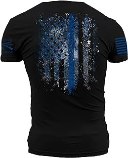 Grunt Style Blue Shield - Men's T-Shirt Black