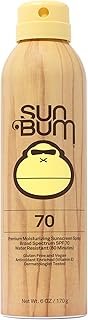 Sun Bum Original SPF 70 Sunscreen Body Spray - Broad Spectrum Moisturizing Sunscreen with Vitamin E - Hawaii 104 Act Compliant (Made without Octinoxate & Oxybenzone) - 6 oz