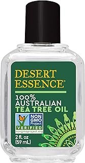 Desert Essence 100% Australian Tea Tree Oil Therapeutic Grade Essential Oil - Skin Cleansing, Clarifying, Soothing - Refreshing Air - Skin Care, Hair Care, Powerful Green Clean - Vegan, Non-GMO - 2oz
