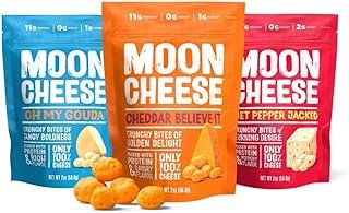 Moon Cheese Bites Bundle, Cheddar Believe It, Oh My Gouda & Get Pepper Jacked, 2-Ounce, 3-Pack, Lunch or After-School Snack