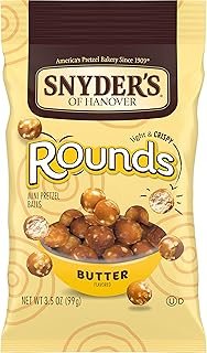 Snyder's of Hanover Pretzels, Butter Rounds, 3.5 Oz (Pack of 8)