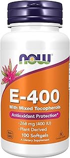 NOW Foods Supplements, Vitamin E-400 IU Mixed Tocopherols, Antioxidant Protection*, 100 Softgels