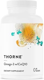 THORNE Omega-3 with CoQ10 - Omega-3 Fatty Acids Supplement with CoQ10 - EPA and DHA - 90 Gelcaps