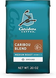 Caribou Coffee Medium Roast Ground Coffee - Caribou Blend 20 Ounce Bag - Packaging May Vary
