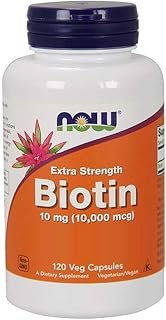 NOW Foods Supplements, Biotin 10 mg (10,000 mcg), Extra Strength, Energy Production*, 120 Veg Capsules