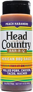 Head Country Bar-B-Q Peach Habanero Mexican BBQ Sauce | Perfect for Pulled Pork, Chicken, Tacos and Nachos | Gluten-Free | 15 oz.