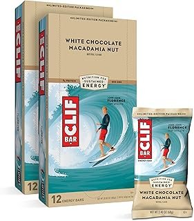CLIF Bar Energy Bars - White Chocolate Macadamia Nut Flavor - Made with Organic Oats - Plant Based Food - Vegetarian - Kosher (2.4 Ounce Protein Bars, 24 Count)