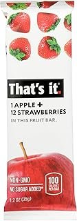 That's It Apple + Strawberries Fruit Bar, No Sugar Added, Non GMO, 1.2 Ounce (Pack Of 12)