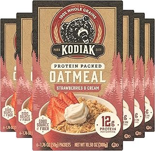 Kodiak Cakes Strawberries & Cream Oatmeal Packets (Pack of 6)