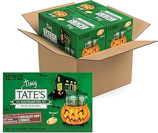 Tate's Bake Shop Tiny Chocolate Chip Cookies, Limited Edition Halloween Cookies, 2 Boxes (24 Total Snack Packs)