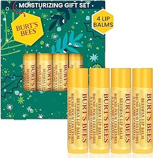 Burt's Bees Lip Balm Gift Set, Beeswax Bounty Classic, Perfect Lip Balms for Holiday Gift Baskets, 4-Pack, 0.15 oz.