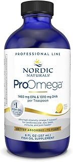 Nordic Naturals ProOmega Liquid, Lemon Flavor - 8 oz - 2840 mg Omega-3 - High Potency Fish Oil with EPA & DHA - Promotes Brain, Eye, Heart, & Immune Health - Non-GMO - 48 Servings