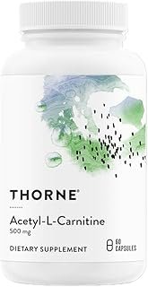 THORNE Acetyl-L-Carnitine - 500 mg - Supports Brain Function & Healthy Nerve Sensations in The Hands & Feet* - Gluten, Dairy & Soy-Free - 60 Capsules