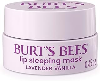 Burt’s Bees Lavender Vanilla Lip Sleeping Mask, With Hyaluronic Acid and Squalane Moisturizer To Instantly Hydrate Lips, Overnight Mask and Treatment, 0.45 oz.