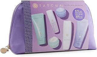 TATCHA Mini Favorites Set | Travel Sized Bestselling Cleansers, Essence, and Moisturizers | $120 Value