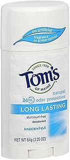 Tom's of Maine Natural Care Deodorant Stick Unscented 2.25 oz (Pack of 3)