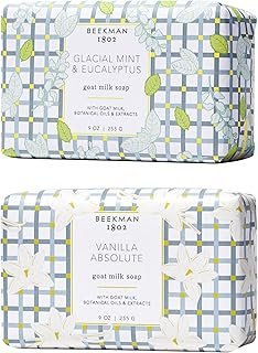 Beekman 1802 Vanilla Absolute and Glacial Mint & Eucalyptus 9oz Goat Milk Bar Soap Bars