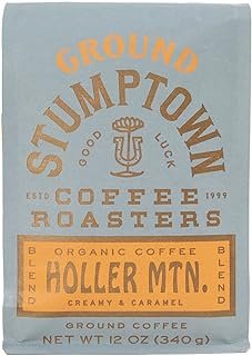 STUMPTOWN COFFEE ROASTERS Organic Medium Roast Ground Coffee - Holler Mountain 12 Ounce Bag, Flavor Notes of Citrus Zest, Caramel and Hazelnut