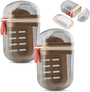 Travel Soap Case, Leakproof Soap Dish with Lid,Portable Soaps Container, Efficient Drainage SoapBox for for Bathroom,Shower,Home,Gym,School,Camping,Vacation,Outdoor(2PCS)