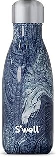 S'well Stainless Steel Water Bottle, 9oz, Azurite Marble, Triple Layered Vacuum Insulated Containers Keeps Drinks Cold for 24 Hours and Hot for 12, BPA Free, Perfect for On the Go