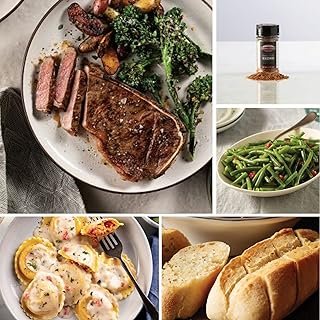 Omaha Steaks Gourmet Dinner for 2 (New York Strip Steaks, Lobster Ravioli, Green Beans in Butter Sauce, Individual Baguettes w/Garlic Butter) Serves 2-4