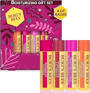 Burt's Bees Lip Balm Gift Set, Beeswax Bounty Fruit Mix, Perfect Lip Balms for Gift Baskets, 4-Pack, 0.15 oz.