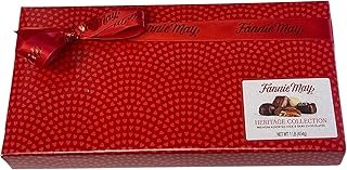 Fannie May Heritage Collection assorted chocolates (renamed Colonial Assortment), Valentine's Day Heart Print Chocolate Candy Gift Box, 1 lb