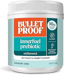 Bulletproof Unflavored Innerfuel Prebiotic Fiber Powder, 13.4 Ounces, Supplement for Gut Health, Digestive Health and Immune Support, Plant Sourced Prebiotics, 0g Sugar, Packaging May Vary