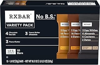 RXBAR Protein Bars, Protein Snack, Snack Bars, Variety Pack, 18.3oz Box (10 Bars)