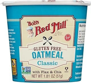 Bob's Red Mill Gluten Free Oatmeal Cup Classic with Flax & Chia (Pack of 12)