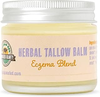 Buffalo Gal Grassfed Beauty - Herbal Tallow and Honey Balm for Eczema, Dry Rendered, Therapeutic Grade, Lab Tested Tallow, 100% Grassfed, Superior Tallow Moisturizer for Face and Body, Organic, 2 oz