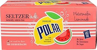 POLAR Beverages, Seltzer Watermelon Lemonade, 12 Fl Oz, 8 Pack