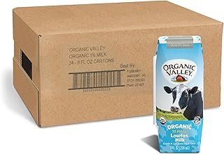 Organic Valley Milk Boxes, Shelf Stable 1% Milk, Healthy Snacks, 8 Fl Oz (Pack of 24)
