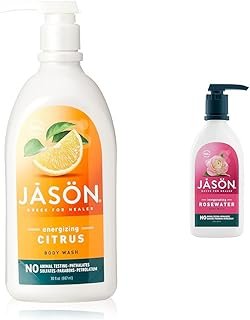 JASON Natural Body Wash & Shower Gel, Revitalizing Citrus 30 Oz and Invigorating Rosewater 30 Oz (Pack of 1)