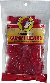 Buc-ees Cinnamon Flavored Gummi Bears in a Resealable Bag, 12 Ounces
