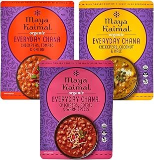 Maya Kaimal Organic Indian Everyday Chana - Fully Cooked - Vegan - Microwavable - Ready to Eat Meals (10 Ounce (Pack of 3), Variety Pack)
