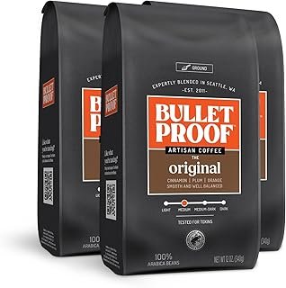 Bulletproof Original Medium Roast Ground Coffee, 12 Ounces (Pack of 3), 100% Arabica Beans, Clean Coffee Tested for Toxins, Packaging May Vary