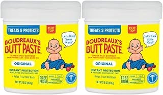 Boudreauxs Butt Paste Diaper Rash Ointment, vmhyTX, Original - Contains 16% Zinc Oxide - Pediatrician Recommended - Paraben and Preservative-Free - 2Pack (16 Ounce)
